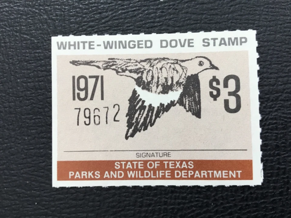 ICOLLECTZONE  US Texas 1971 White Dove Hunting Stamp XF NH - Image 1 of 1