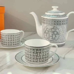 Hermes Mosaique Au 24 platinum tea set - Picture 1 of 9