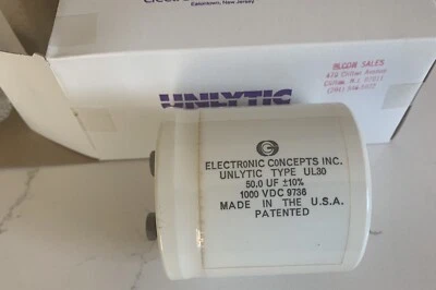 1 Condensador de película Electronic Concepts UL300050 tipo unlítico UL30 50,0 UF 1000 VDC Foto 1 de 4