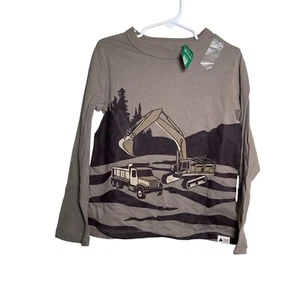 Gap T-Shirt Boy's 5 Brown Construction Long Sleeve Playtime Favorites - Picture 1 of 9