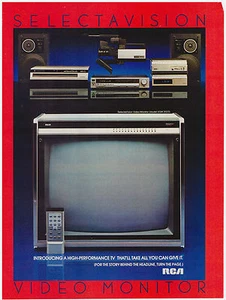 Original 1983 RCA Selectavision Video Monitor Print Ad Vintage - Picture 1 of 1