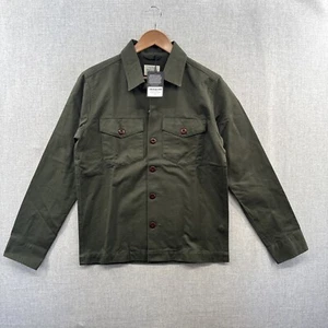 NEW Buck Mason Alfa Military Jacket Mens XS Green Sateen Pockets Canvas Adult - Picture 1 of 16