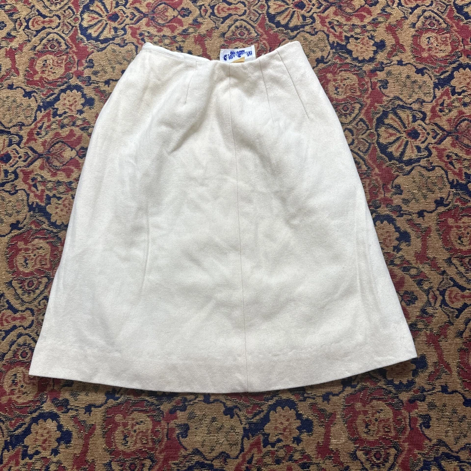 Falda Bobbie Brooks Tweed Amarilla Vintage Botón Delantero Plisado Hasta la Rodilla Años 60 Foto 1 de 4