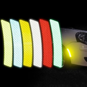 2x Cinta adhesiva reflectante para parachoques de coche rueda cejas guardabarros calcomanía de advertencia de seguridad - Imagen 1 de 5