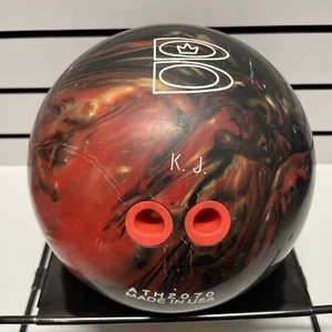 Brunswick ZONE Bowling Ball Black Red Gold  Marble Swirl 8.45 lbs Drilled&patch - Picture 1 of 10