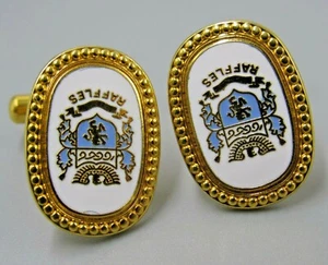 Mens Vintage RAFFLES COAT OF ARMS CUFFLINK Costume Jewelry P4 - Picture 1 of 4