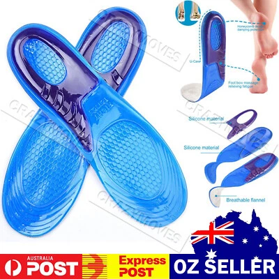 Gel Shoe Insoles Insert Heel Arch Supports Men Women Flatfoot Plantar VIC - image 1 of 4