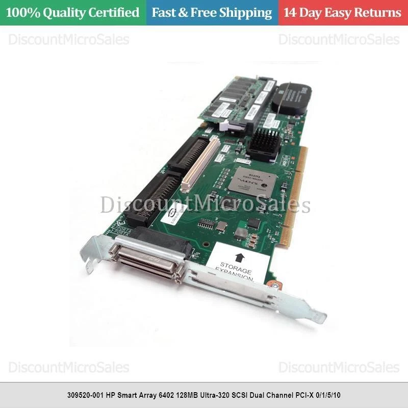 309520-001 HP Smart Array 6402 128MB Ultra-320 SCSI Dual Channel PCI-X 0/1/5/10 - Image 1 of 1