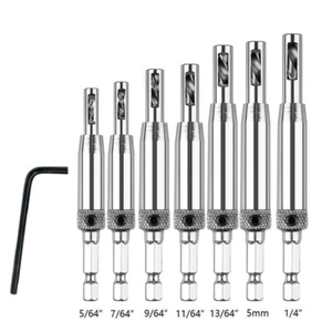 7pcs Self Centering Hinge Hardware Drill Bit Set Pilot Hole Guides Door Window - Picture 1 of 5