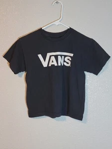 vans shirt girls size small short sleeve crew neck black 100% cotton - Picture 1 of 5