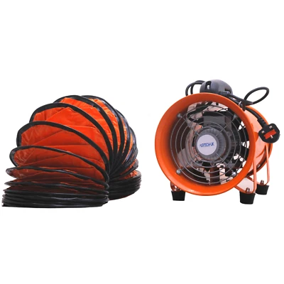 Portable Industrial Ventilator Axial Blower Extractor Fan 12" with 10M Duct - Image 1 of 4