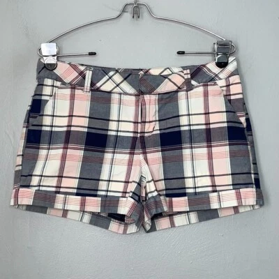 Maurices Talla 7 8 Rosa Pastel Cuadros Micro Mini Pantalones Cortos Preppy Y2K Tiro Bajo Foto 1 de 4