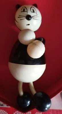 RARE ancien hochet bébé en celluloid /FELIX LE CHAT/berceau poupées anciennes - Photo 1/4