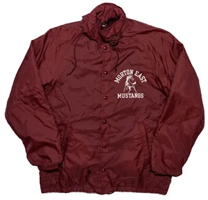 Vintage CHAMPION Morton East High School Mustangs 1960s Jacket Maroon Red Medium - Picture 1 of 9