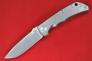 Spartan Harsey Folder .16" S35VN Stonewashed Blade, Stonewashed Titanium Handle - Picture 1 of 13