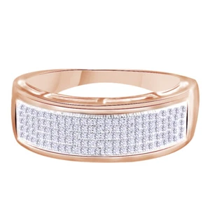 1/2Ct Round 18K Rose Gold Plated Mens Ladies Wedding band Ring - Picture 1 of 6