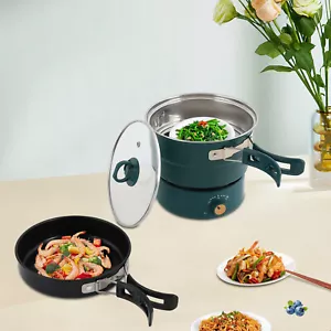 1.6LPortable Electric Hot Cooker Pot Green Steamer Mini Multifunctional Pan 110V - Picture 1 of 17