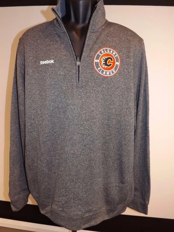 New Reebok Calgary Flames Men Size L Large Gray Jacket Spring 2017 Cover