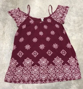 Women’s Mossimo Cold Shoulder Festival Tunic Top ~Berry Color~ Size XL - Picture 1 of 10
