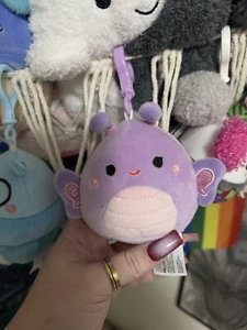 Squishmallows (3.5 inchs)  Clip-On Brenda The Butterfly keychain purple no tag - Picture 1 of 2