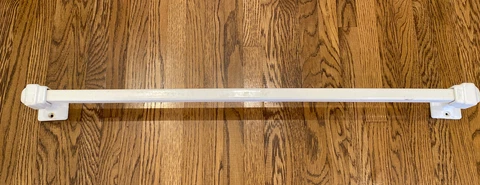 ANTIQUE WHITE PORCELAIN/IRON TOWEL BAR ENDS W/CAST IRON BAR 27” Cover