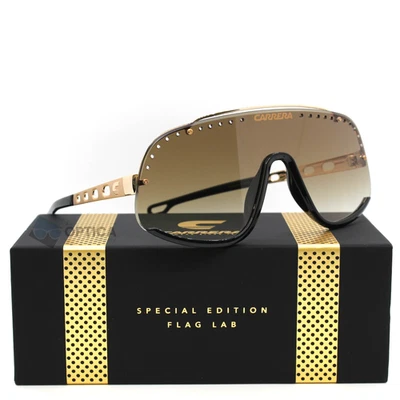 Nuevo CARRERA Flaglab 16 Máscara Marco Escudo Gafas de Sol Marrón Triple Gradiente FG4 Foto 1 de 3