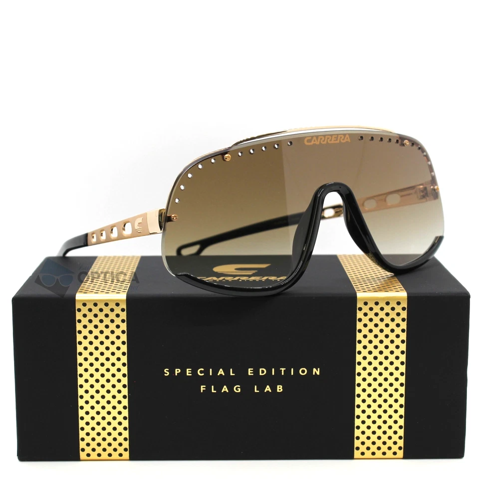 Nuevo CARRERA Flaglab 16 Máscara Marco Escudo Gafas de Sol Marrón Triple Gradiente FG4 Foto 1 de 3