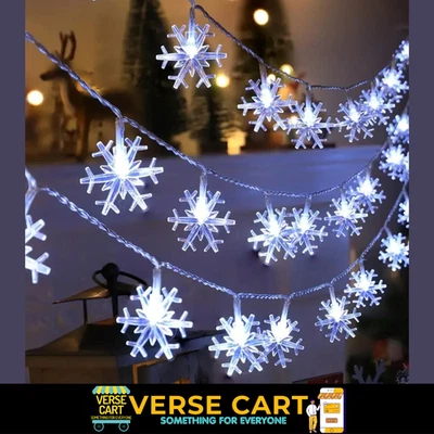 LED Christmas String Lights Star Snowflake Acrylic Fairy Lights for Tree - Image 1 of 4