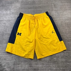 Michigan Wolverines Jordan Shorts Mens XL Yellow Nike Dri Fit Basketball - Picture 1 of 9