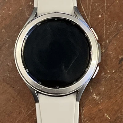 Samsung Galaxy Watch4 SM-R895U Used Classic LTE 46mm Black Stainless Steel L23 - Image 1 of 4