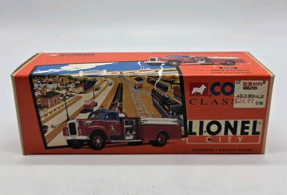 Corgi Lionel City Fire Dept MACK B PUMPER 1/50 Diecast Replica Truck 52402 NOS - Image 1 of 4