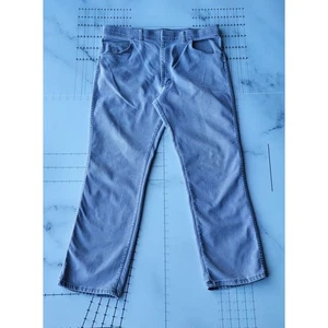 Vintage Wrangler Pants 35x29 USA Gray Cowboy Western Rodeo 854 Tag 38x30 - Picture 1 of 15