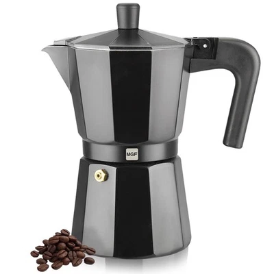 Kenia Noir Estufa Espresso Moka Pot, 12 Tazas/20 OZ, Cafetera Italiana para... Foto 1 de 4