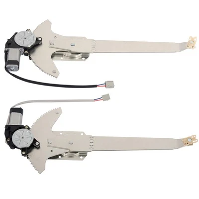 Pair Front Window Regulators W/ Motor For 1981-1996 Ford F-150 F-250 F-Series Foto 1 de 4
