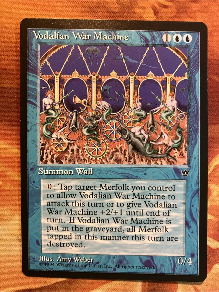 MTG Vodalian War Machine Fallen Empires Played Condition Blue Rare!! - Image 1 of 2