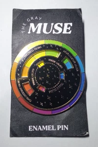 The Gray Muse Rainbow Color Wheel Enamel Pin 2" Diameter - Picture 1 of 6