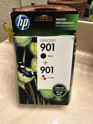 Doppelpack Officejet HP 901 Tri Color Tintenpatronen versiegelt APR 2013 - Bild 1 von 2
