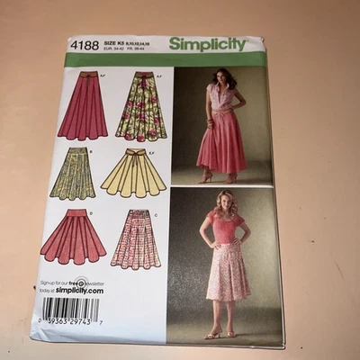 Simplicity Sewing Pattern 4188 - Misses' Skirts - Size K5 (8-10-12-14-16) Uncut - Image 1 of 2