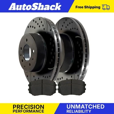 Front Drilled Slotted Brake Rotors Ceramic Pads for 2007-2015 Mazda CX-9 Foto 1 de 4