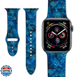 Cinturini per orologio tartaruga blu compatibili con Apple Watch 38mm/40mm/41mm, regolabili - Foto 1 di 5