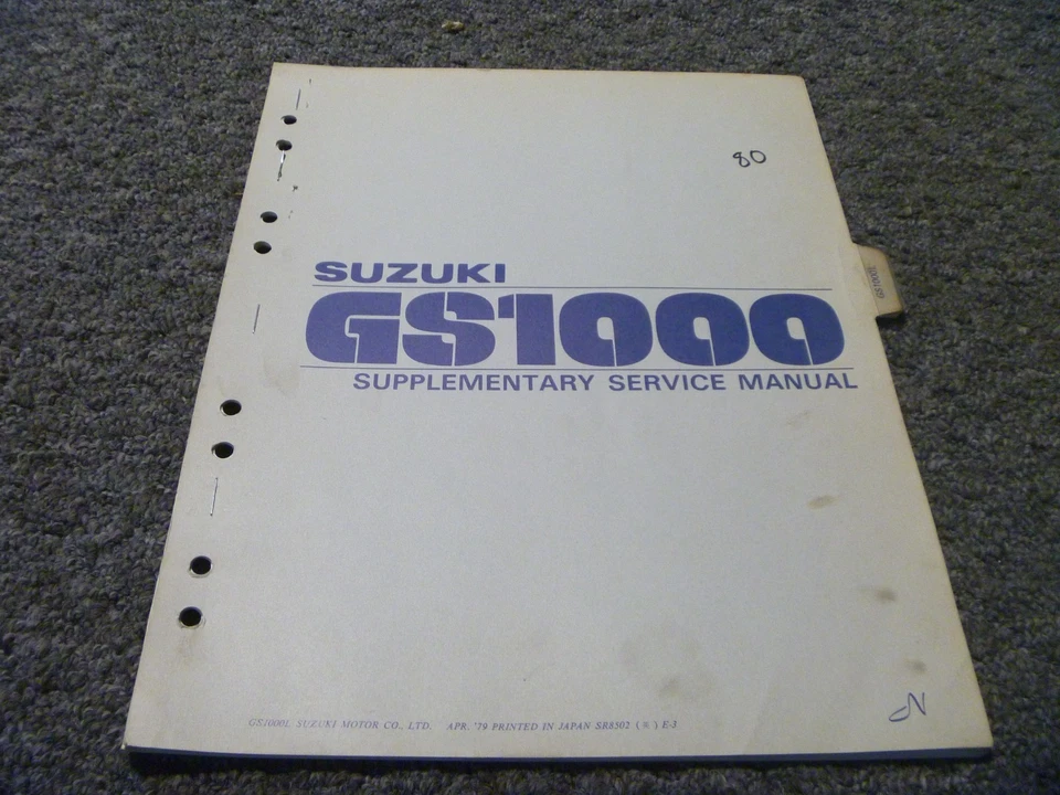 Suzuki GS1000 1980 taller de motocicletas manual de reparación suplemento xz Foto 1 de 1