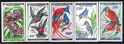 Chad (Tchad) French 1961 #C2-C6 Complete 1st Airmail Set, Mint/NH FOG GEM Unique - Image 1 of 2