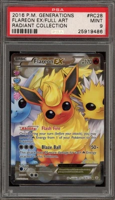 Pokemon Flareon EX XY Generations Radiant Coll. Full Art #RC28 PSA 9 Mint - Image 1 of 2