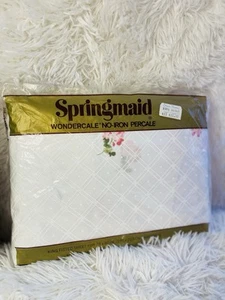 Vintage NIP Springmade King Fitted Sheet Floral Pattern In Package - Picture 1 of 8