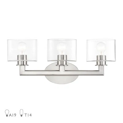 Tocador de baño Livex Lighting 17913-91 Bernardino usado - 3 luces - 9,75 pulgadas de alto Foto 1 de 4