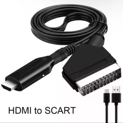 SCART to HDMI Cable Converter Adapter Scart to HDMI with HDMI Cable and Scart - Bild 1 von 4