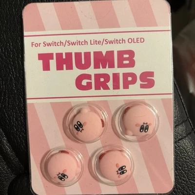 Kirby розовый большой палец ручки джойстик крышка для переключателя 4 штуки - Изображение 1 из 2