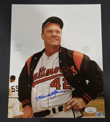HANK BAUER Signed 8x10 Photo-YANKEES-BALTIMORE ORIOLES-JSA - Image 1 of 4
