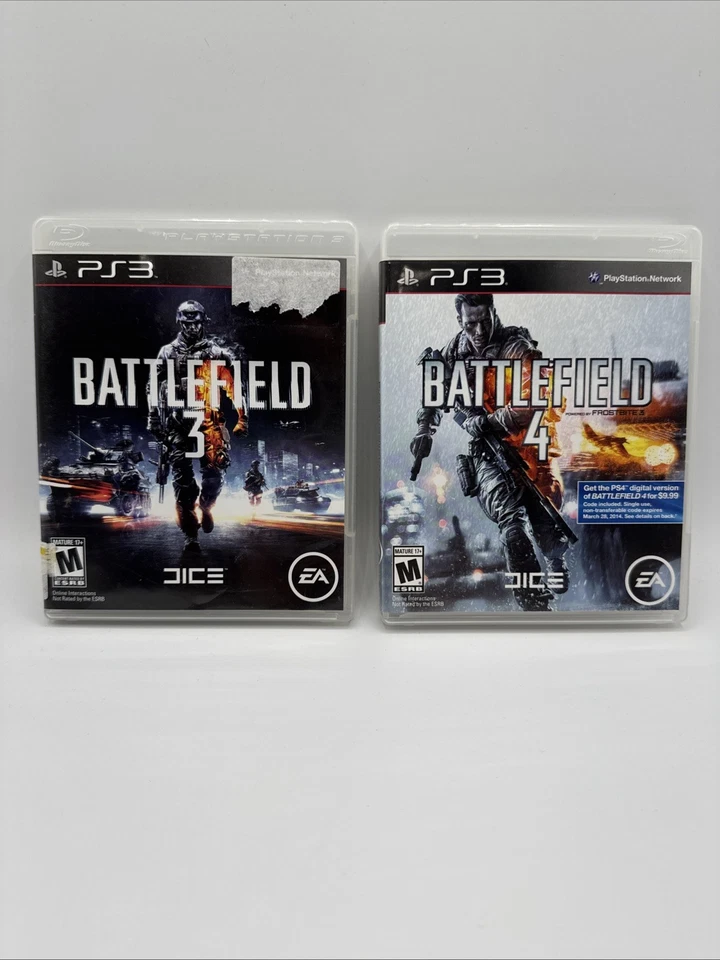 Battlefield 3 & 4 Lot of 2 Sony PlayStation 3 PS3 FPS Shooter Games CIB Tested - Image 1 of 4
