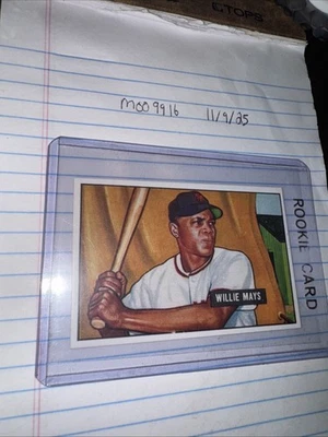 Bowman Willie Mays #305 1951 (RC) crudo Foto 1 de 2